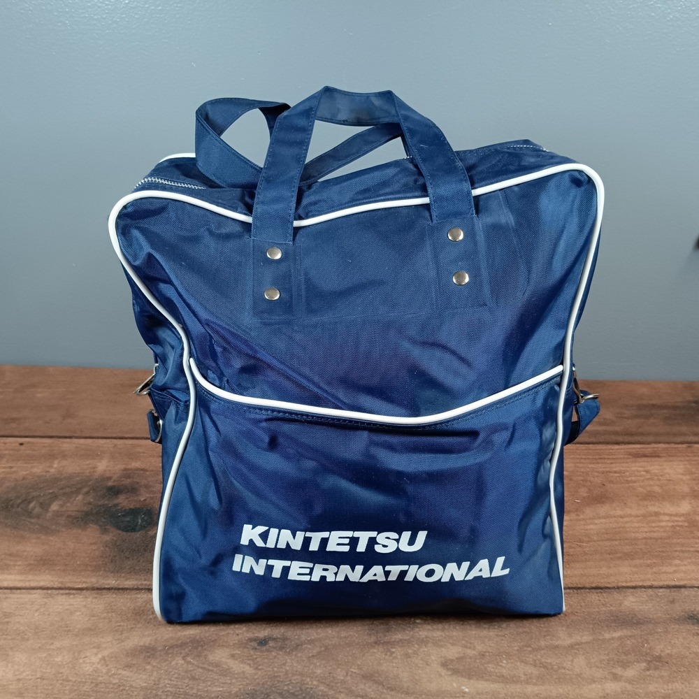 Kintetsu International Travel Bag Unisex Large Navy Blue Good Retro Carry On